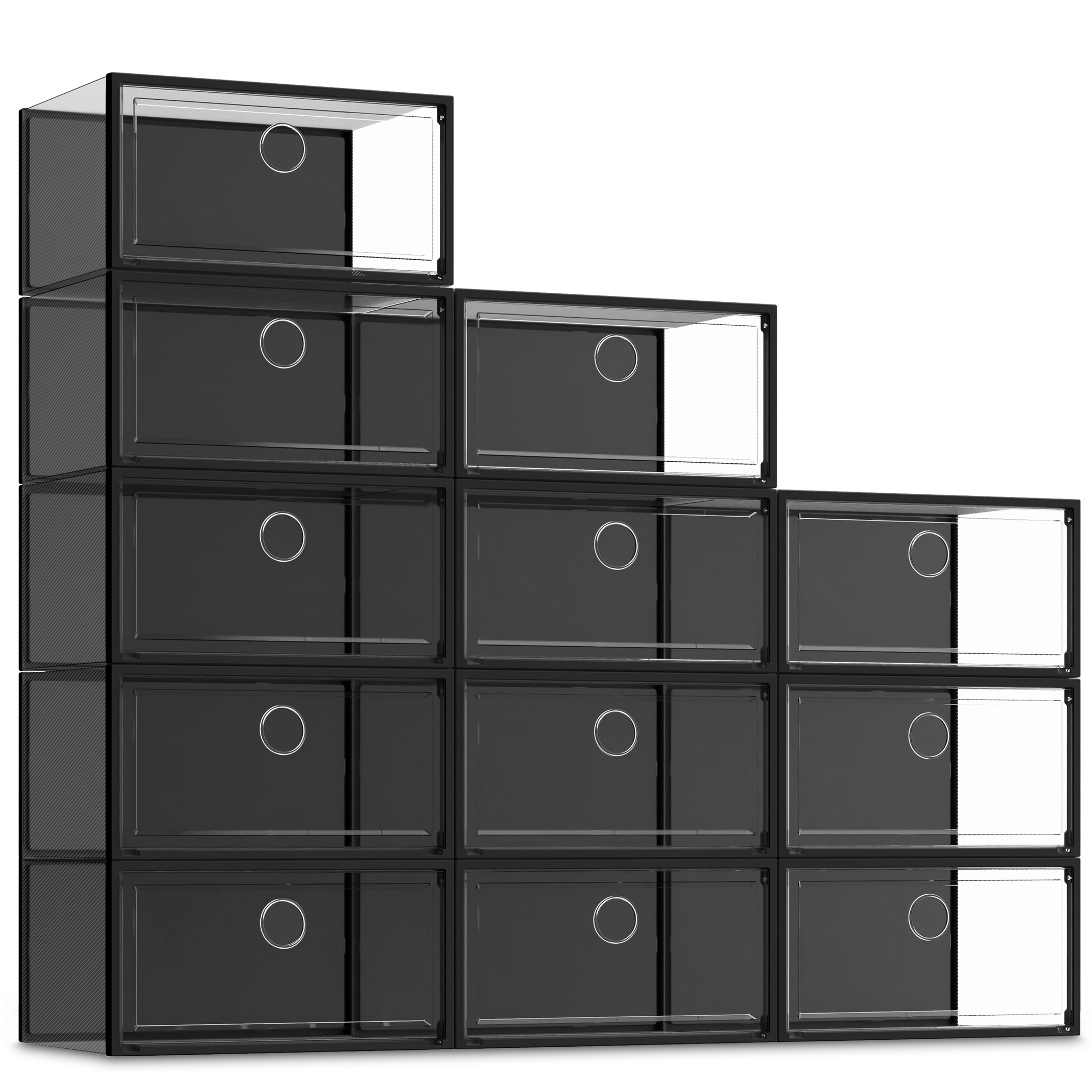 Deals 12 Pack Shoe Storage Boxes Organizer, Stackable Plastic Shoe Storage Containers